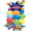 Happy Birthday Large Star Balloon Bouquet 9 latex 2 HB foil Balloons Balloon Delivery