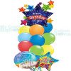 Happy Birthday Large Star Balloon Bouquet 9 latex 2 Birthday Foil Balloons Balloon Delivery