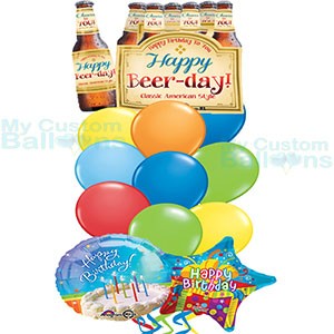 Happy Beer day Balloon Bouquet 9 latex 2 HB foil Balloons Balloon Delivery