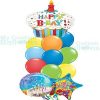 Happy Birthday Cupcake Balloon Bouquet 9 latex 2 HB foil Balloons Balloon Delivery