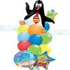 Happy Birthday Penguin Balloon Bouquet 9 latex 2 HB foil Balloons Balloon Delivery