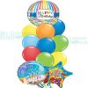 Happy Birthday Chevron Orbz Balloon Bouquet 9 latex 2 HB foil Balloons Balloon Delivery