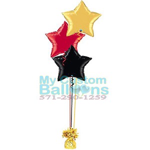 19in Foil star Balloon centerpiece 3 Balloon Delivery