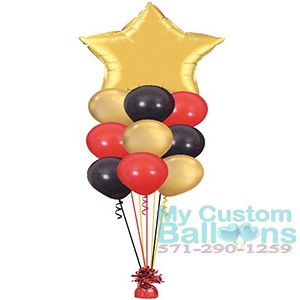36in Star foil balloon with 9 latex Balloon Delivery