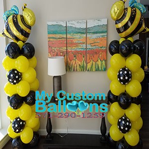 Bumble Bee balloon column Balloon Delivery