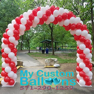 2 color spiral balloon arch 20ft Balloon Delivery