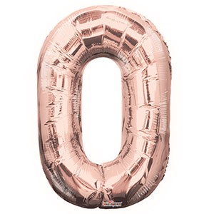 Large Rose Gold Balloon Number 0 Balloon Delivery