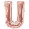 large Rose Gold Balloon Letter U Balloon Delivery