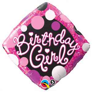 18In Birthday Girl Pink & Black Balloon Delivery