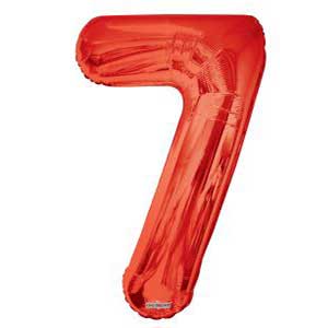Red Number 7 Balloon Delivery
