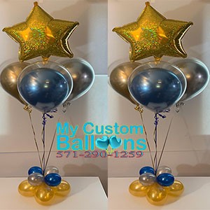 Balloon in a Balloon Centerpiece with star Balloon Delivery