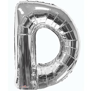 Silver 34 inch Letter D Balloon Delivery