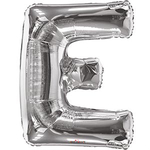 Silver 34 inch Letter E Balloon Delivery