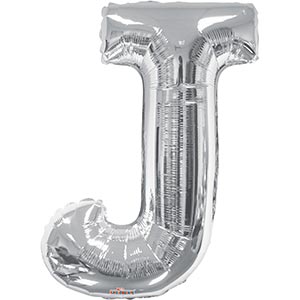 Silver 34 inch Letter J Balloon Delivery