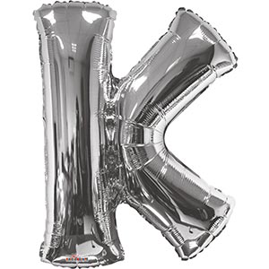 Silver 34 inch Letter K Balloon Delivery