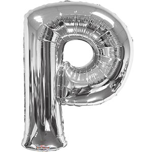 Silver 34 inch Letter P Balloon Delivery