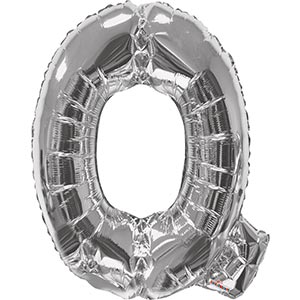 Silver 34 inch Letter Q Balloon Delivery
