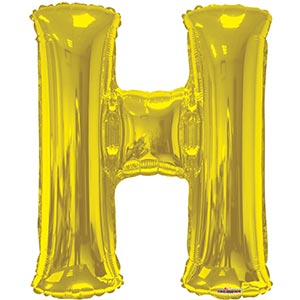 34in Gold Letter H Balloon Delivery