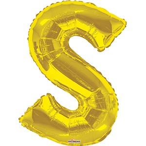 34in Gold Letter S Balloon Delivery