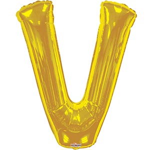 34in Gold Letter V Balloon Delivery