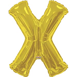 34in Gold Letter X Balloon Delivery