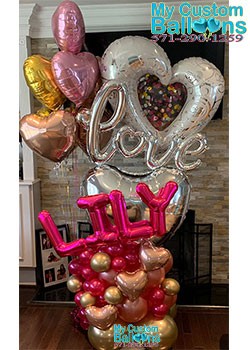 60pcs Hot Pink Balloons Set With Rose Golden Confetti Metallic Rose Golden  Balloons, 12 Inch Magenta Fuchsia Pink Balloons For Bridal Shower Wedding B