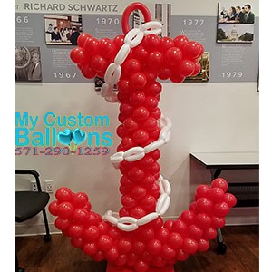 Custom Nautical Anchor Balloon Decoration 5 Ft Tall