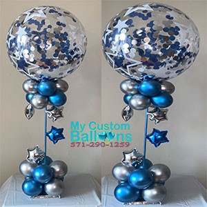 Blue Confetti Dots Decoration Bubble Balloon 24
