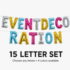 Build A Balloon Banner 15 Letters or Numbers Air Filled