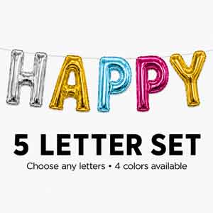 Build A Balloon Banner 5 Letters or Numbers Air Filled