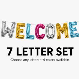 Build A Balloon Banner 7 Letters or Numbers Air Filled