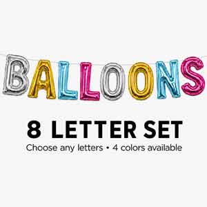 Build A Balloon Banner 8 Letters or Numbers Air Filled
