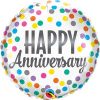18in Anniversary Dots Foil Balloon