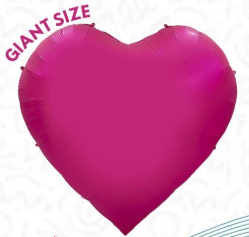 68In Giant Hot Pink Heart Foil Balloon - Image 2