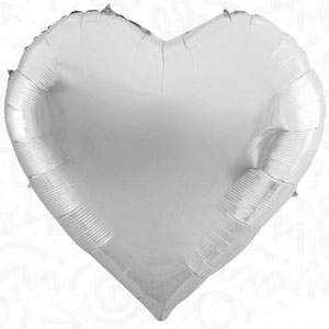 68In Giant Silver Heart Foil Balloon
