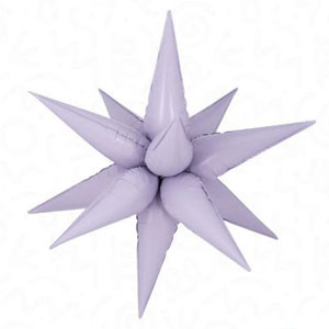 2ft Air Filled Lilac Starburst Foil Balloon