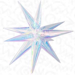 3ft Air Filled Iridescent Starburst Foil Balloon