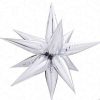 3ft Air Filled Silver Starburst Foil Balloon