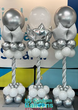 Tall Elegant Balloon Column with Stars