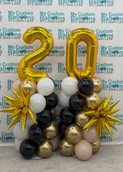 2 Indoor Deluxe Balloon Column With Large Numbers
