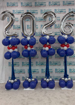 Balloon Column With Streamer Number or Letter
