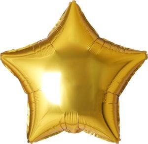 5ft Tall Gold Star Shaped Air Filled Foil Balloon