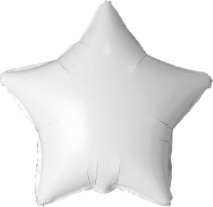 5ft Tall White Star Shaped Air Filled Foil Balloon