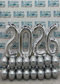 Floor Balloon Cluster With 4 Big Number