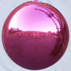 Pink Rose Big Shiny Mirror Sphere Balls