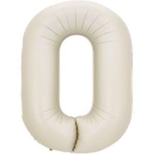34In Number 0 White Sand Foil Balloon