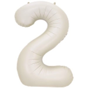 34In Number 2 White Sand Foil Balloon