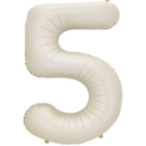34In Number 5 White Sand Foil Balloon