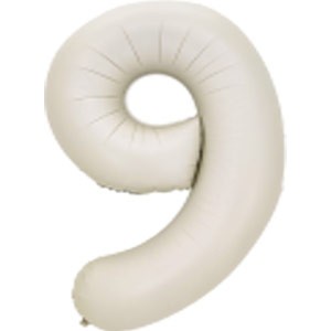 34In Number 9 White Sand Foil Balloon