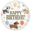 18in Happy Birthday Puppie Foil Balloon